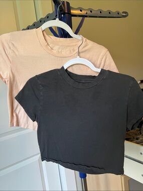 Two Aeropostale vintage fit crop tees XS